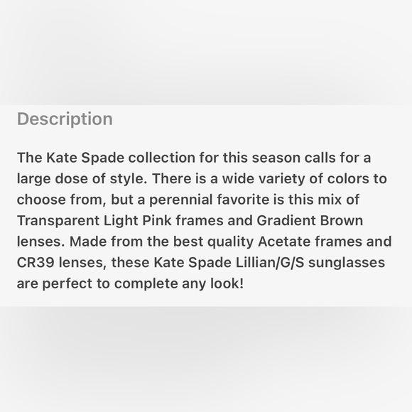 ♠️NWT/KATE SPADE Lillian round frame sunglasses oversized/scratch resist… - Picture 7 of 14